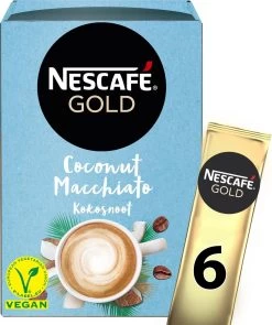 Nescafé Gold Coconut Macchiato Oploskoffie - 6 Doosjes à 6 Zakjes -Koffieproducten 1005x1200