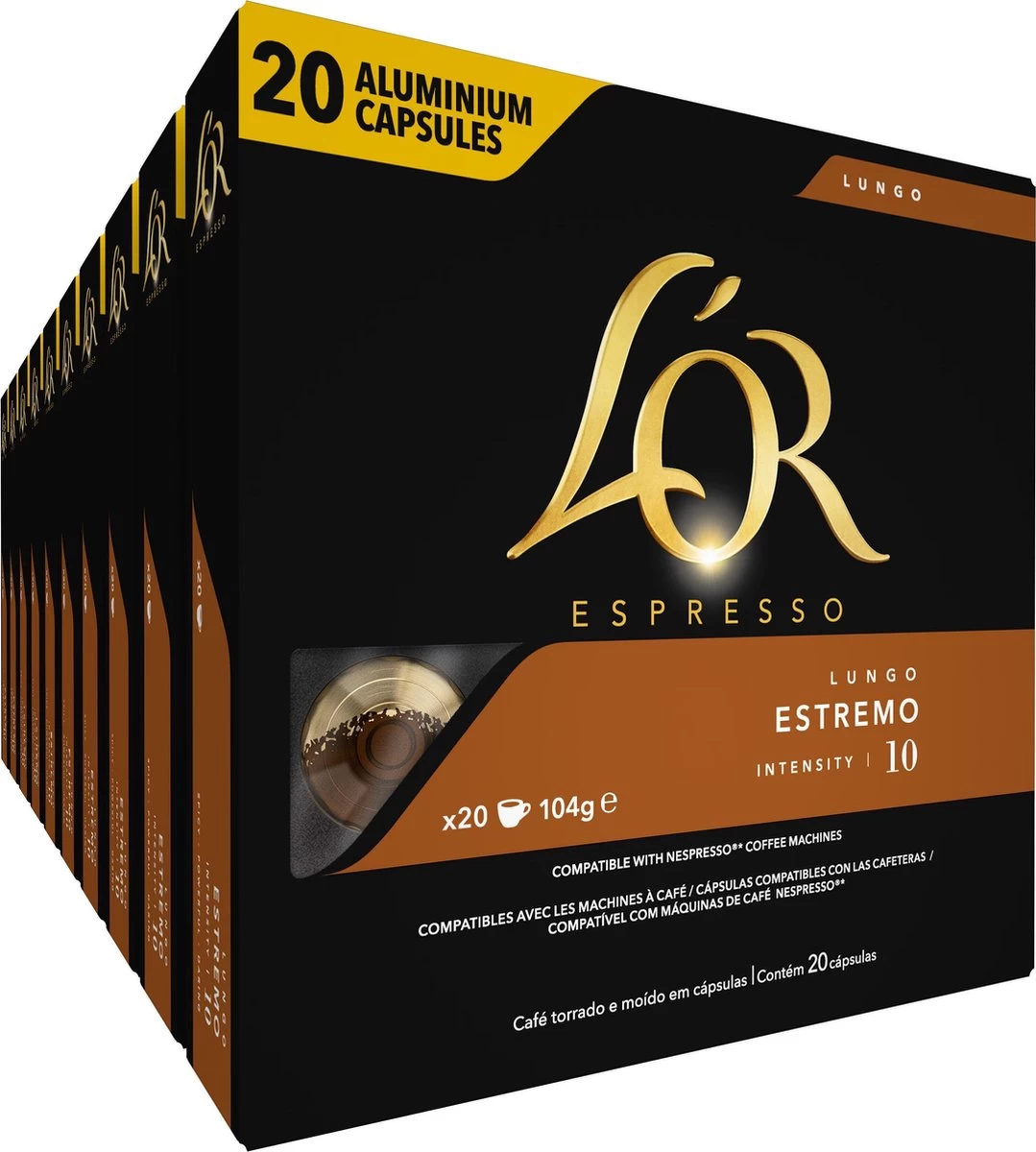 L'OR Lungo Estremo (10) - 10 X 20 Koffiecups 3 L'OR Lungo Estremo (10) - 10 X 20 Koffiecups