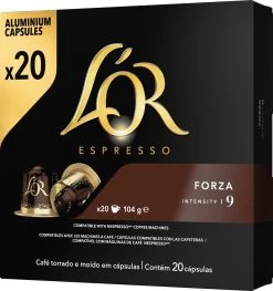 L'OR Espresso Forza Koffiecups - Intensiteit 9/12 - 10 X 20 Capsules -Koffieproducten 1128x1200 1