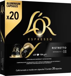 L'OR Espresso Ristretto Koffiecups - Intensiteit 11/12 - 10 X 20 Capsules -Koffieproducten 1129x1200 1