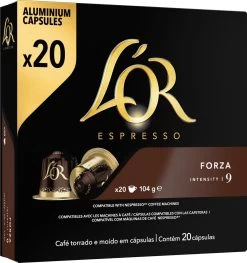 L'OR Espresso Forza Koffiecups - Intensiteit 9/12 - 10 X 20 Capsules -Koffieproducten 1129x1200 2