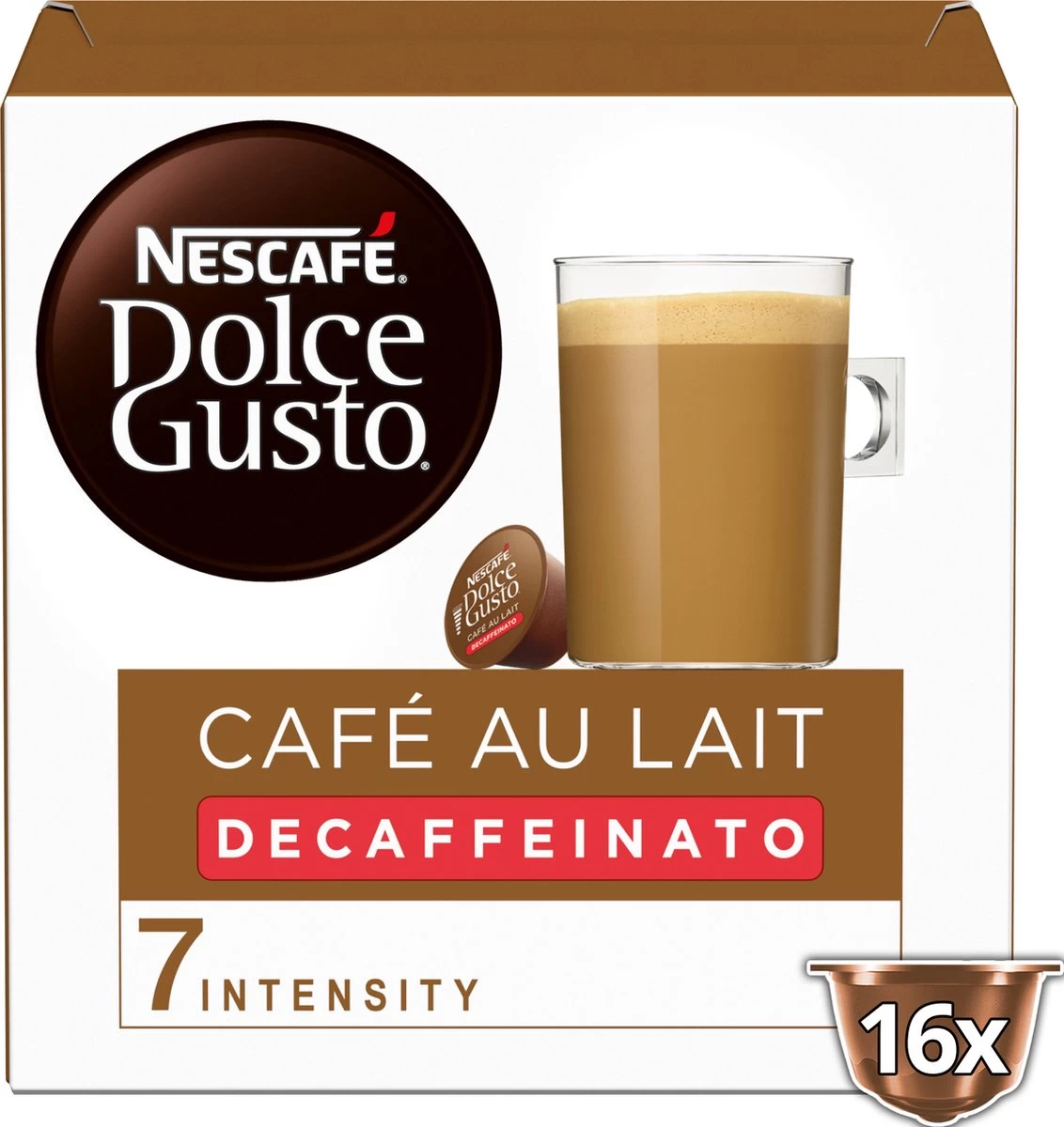 Nescafé Dolce Gusto Cafe Au Lait Decaf 3 Doosjes à 16 Capsules 4 Nescafé Dolce Gusto Cafe Au Lait Decaf 3 Doosjes à 16 Capsules - Afbeelding 2