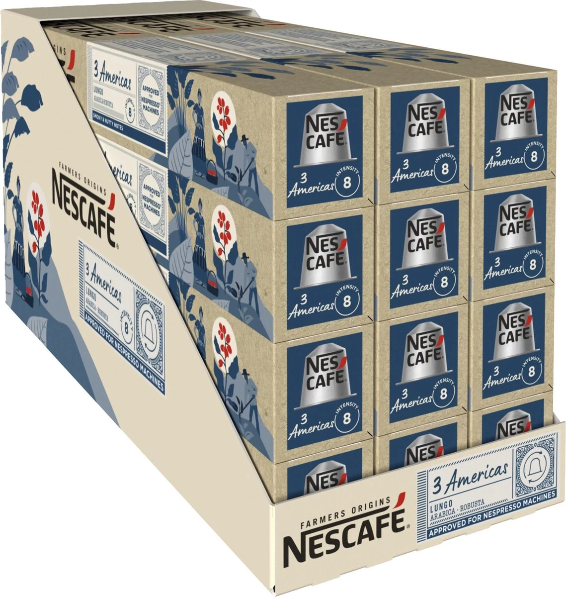Nescafé Farmers Origins 3 Americas Lungo Capsules - 120 Koffiecups 3 Nescafé Farmers Origins 3 Americas Lungo Capsules - 120 Koffiecups
