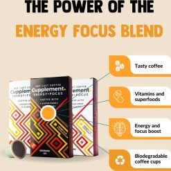 Cupplement Energy/Focus Blend Dark Roast Espresso - 10 Nespresso Koffiecups - Koffie Met Vitamines, Extra Cafeïne En Superfoods - Duurzame Biologische Afbreekbare Koffie Capsules -Koffieproducten 1198x1200 6
