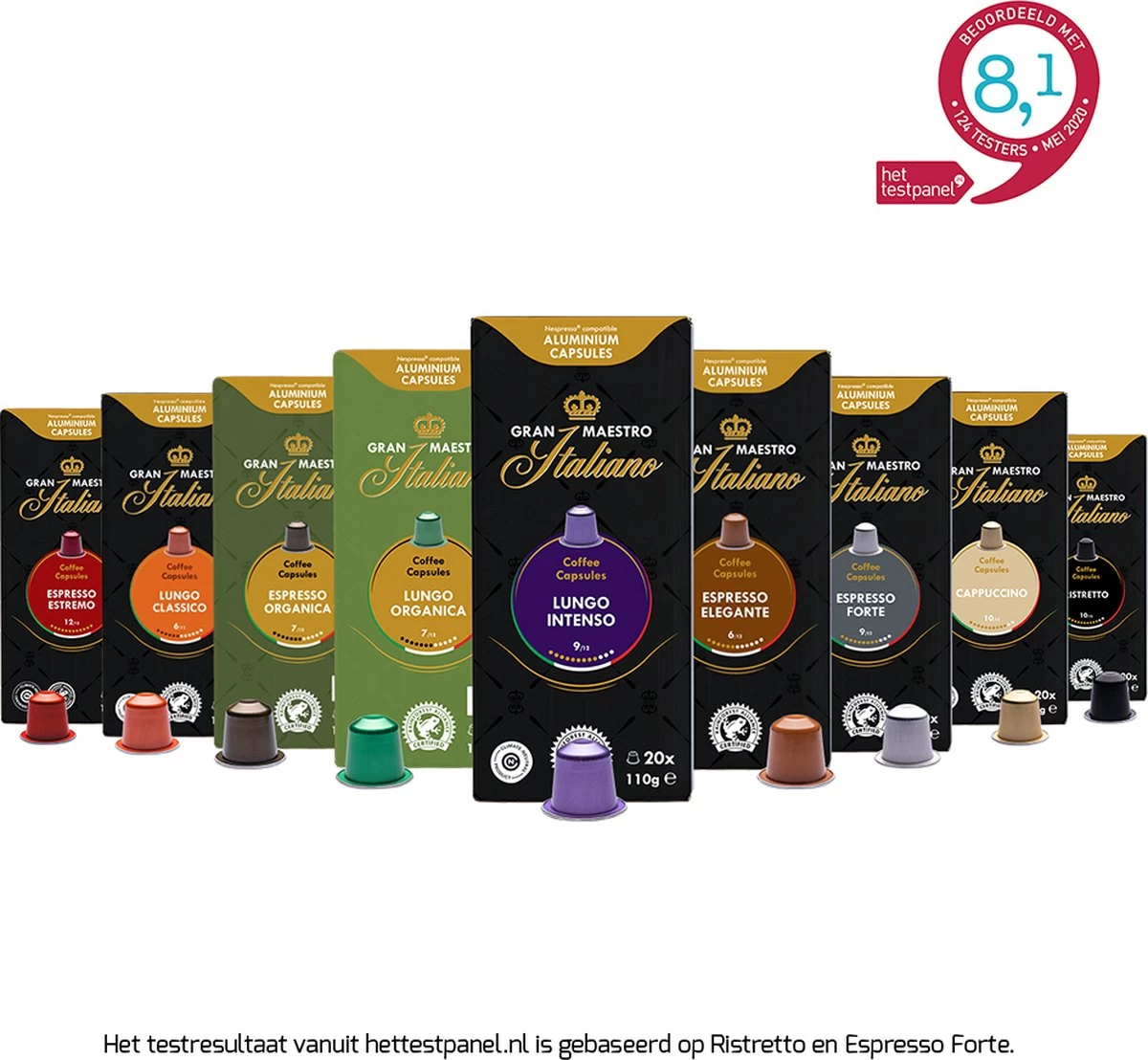 Gran Maestro Italiano - Koffiecups - Nespresso Compatibel Proefpakket - Espresso, Lungo En Meer - 10 X 20 Cups 3 Gran Maestro Italiano - Koffiecups - Nespresso Compatibel Proefpakket - Espresso, Lungo En Meer - 10 X 20 Cups
