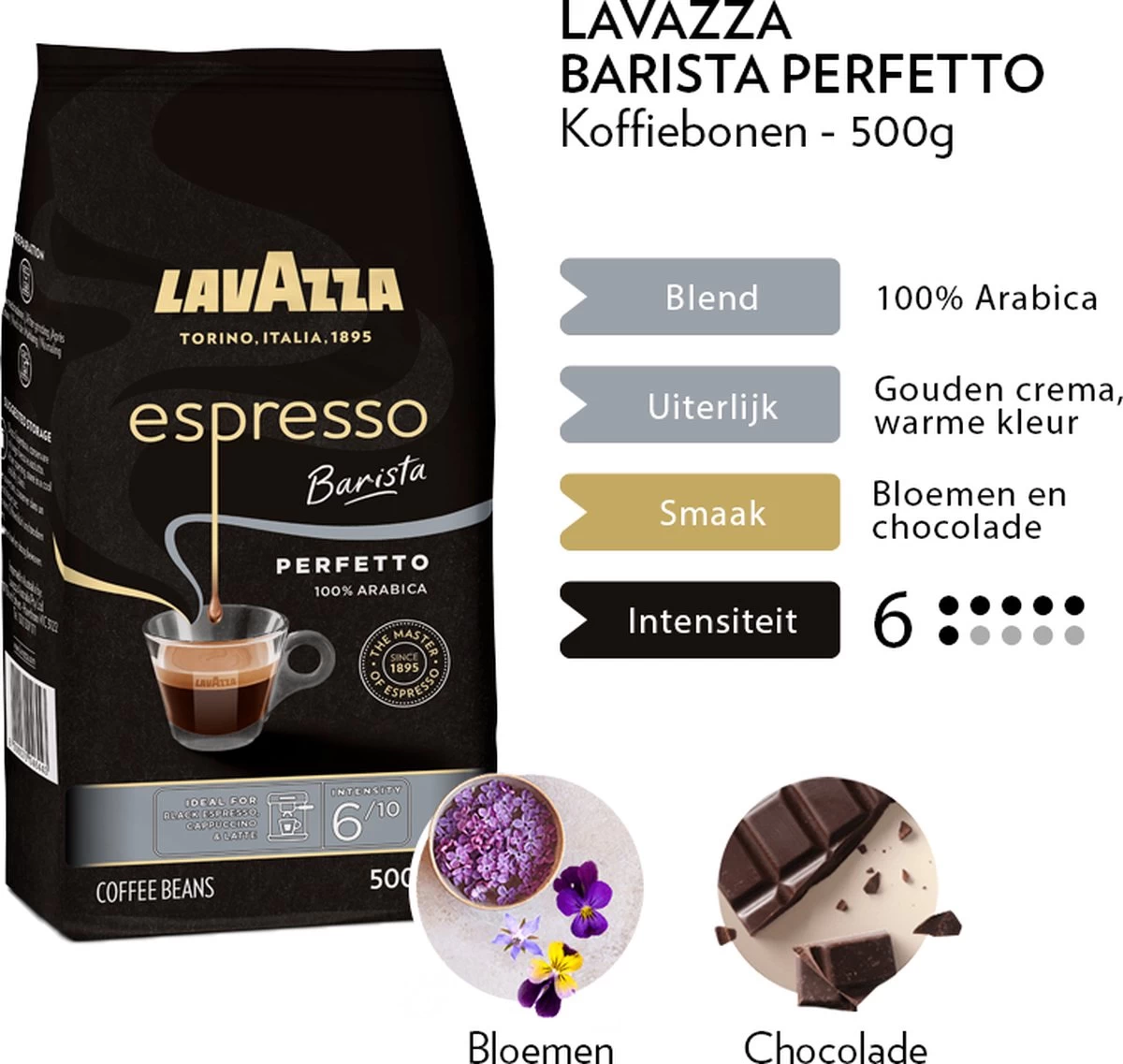 Lavazza Espresso Barista Perfetto Koffiebonen - 500 Gram X4 6 Lavazza Espresso Barista Perfetto Koffiebonen - 500 Gram X4 - Afbeelding 4