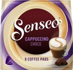 Senseo Cappuccino Choco Koffiepads - 2/9 Intensiteit - 4 X 8 Pads -Koffieproducten 1200x1152