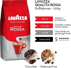 Lavazza Qualita Rossa Koffiebonen - 500g 9 Lavazza Qualita Rossa Koffiebonen - 500g -Koffieproducten 1200x1162 1