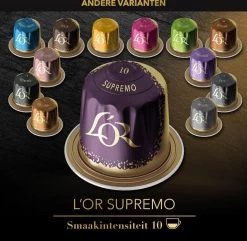 L'OR Espresso Supremo Koffiecups - Intensiteit 10/12 - 10 X 10 Capsules -Koffieproducten 1200x1173 3