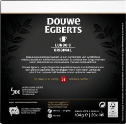 Douwe Egberts Lungo Original Koffiecups - Intensiteit 6/12 - 10 X 20 Capsules -Koffieproducten 1200x1184 2