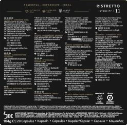 L'OR Espresso Ristretto Koffiecups - Intensiteit 11/12 - 10 X 20 Capsules -Koffieproducten 1200x1186 2