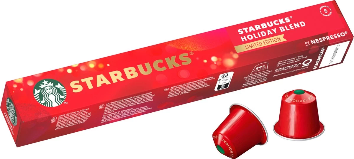 Starbucks By Nespresso Capsules Holiday Blend - 12 Doosjes à 10 Koffiecups 4 Starbucks By Nespresso Capsules Holiday Blend - 12 Doosjes à 10 Koffiecups - Afbeelding 2