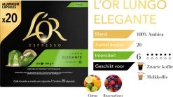 L'OR Lungo Elegante Koffiecups - Intensiteit 6/12 - 10 X 20 Capsules 18 L'OR Lungo Elegante Koffiecups - Intensiteit 6/12 - 10 X 20 Capsules -Koffieproducten 1200x677
