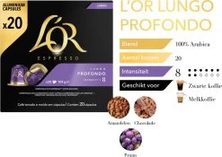 L'OR Lungo Profondo Koffiecups - Intensiteit 8/12 - 10 X 20 Capsules -Koffieproducten 1200x852