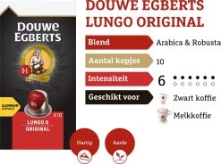 Douwe Egberts Lungo Original Koffiecups - Intensiteit 6/12 - 10 X 10 Capsules -Koffieproducten 1200x895 1