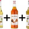 Monin Koffiesiroop VOORDEELPACK Vanille 25cl + Hazelnut 25cl + Caramel 25cl Set 3 Flessen
