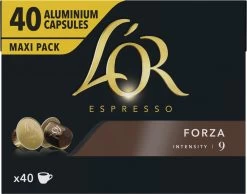 L'OR Espresso Forza Koffiecups - Intensiteit 9/12 - 4 X 40 Capsules -Koffieproducten 1200x942 1