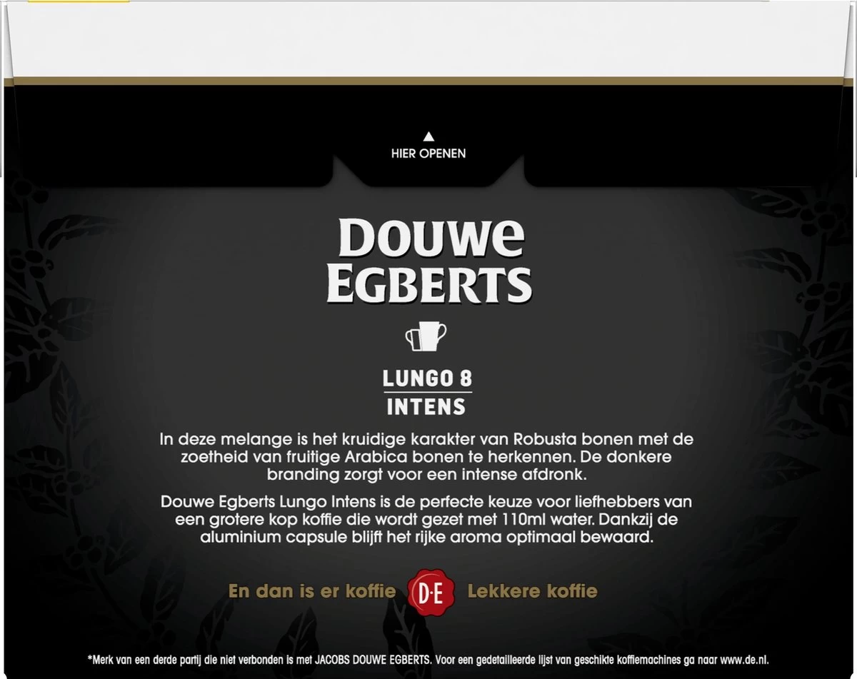 Douwe Egberts Lungo Intens (8) - 5 X 40 Koffiecups 5 Douwe Egberts Lungo Intens (8) - 5 X 40 Koffiecups - Afbeelding 3
