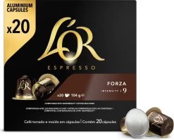 L'OR Espresso Forza Koffiecups - Intensiteit 9/12 - 10 X 20 Capsules -Koffieproducten 1200x968