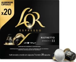 L'OR Espresso Ristretto Koffiecups - Intensiteit 11/12 - 10 X 20 Capsules -Koffieproducten 1200x975