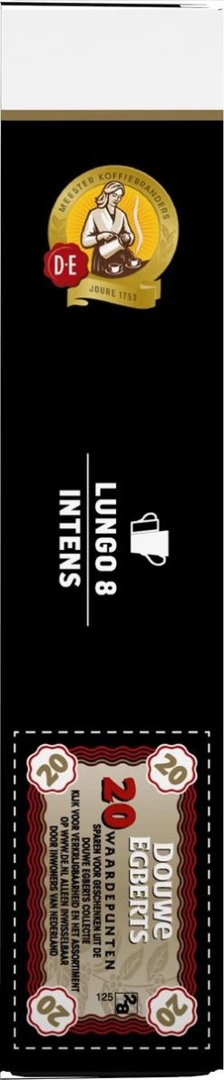 Douwe Egberts Lungo Intens Koffiecups - Intensiteit 8/12 - 10 X 20 Capsules 20 Douwe Egberts Lungo Intens Koffiecups - Intensiteit 8/12 - 10 X 20 Capsules -Koffieproducten 249x1200 1