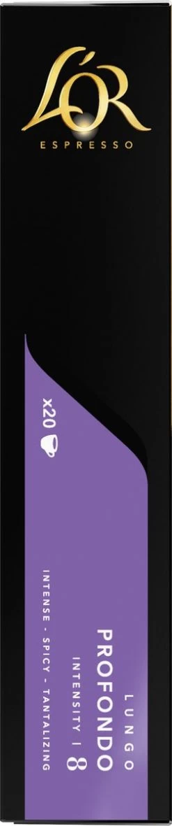 L'OR Lungo Profondo Koffiecups - Intensiteit 8/12 - 4 X 40 Capsules -Koffieproducten 251x1200 2