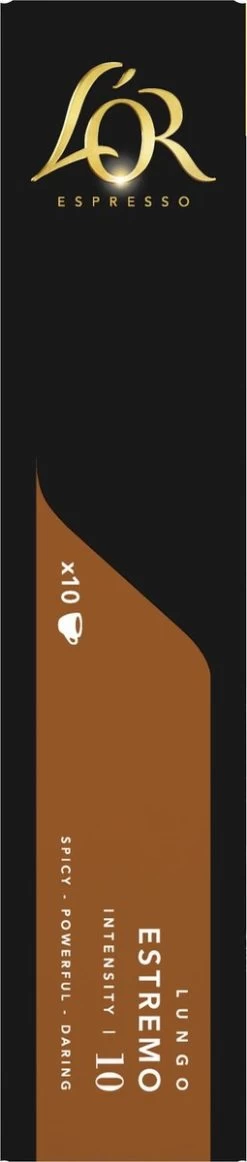 L'OR Lungo Estremo Koffiecups - Intensiteit 10/12 - 10 X 10 Capsules 16 L'OR Lungo Estremo Koffiecups - Intensiteit 10/12 - 10 X 10 Capsules -Koffieproducten 255x1200 3