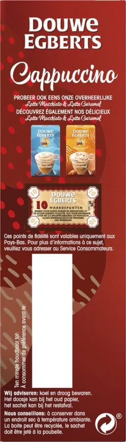 Douwe Egberts Verwenkoffie Cappuccino Oploskoffie - 5 X 10 Zakjes -Koffieproducten 343x1200 1