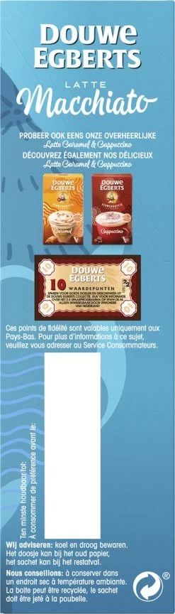 Douwe Egberts Verwenkoffie Latte Macchiato Oploskoffie - 5 X 8 Zakjes -Koffieproducten 343x1200 2