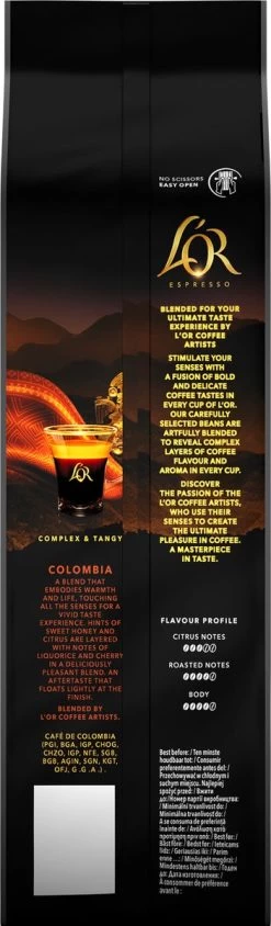 L'OR Espresso Origins Colombia Koffiebonen (8) - 4 X 500 Gram -Koffieproducten 351x1200