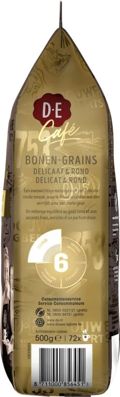 Douwe Egberts D.E Café Delicaat Rond Koffiebonen - Intensiteit 5/9 - 4 X 500 Gram -Koffieproducten 364x1200 11