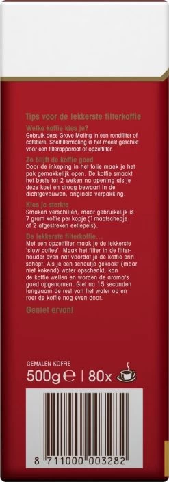 Douwe Egberts Aroma Rood Grove Maling Filterkoffie - 6 X 500 Gram -Koffieproducten 421x1200