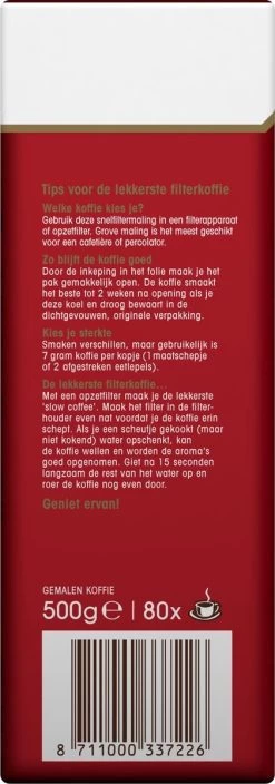 Douwe Egberts Aroma Rood Donker Filterkoffie - 6 X 500 Gram -Koffieproducten 421x1200 5