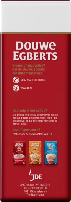 Douwe Egberts Aroma Rood Filterkoffie - Dubbelpak 6 X 1000 Gram -Koffieproducten 423x1200 1