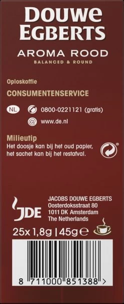 Douwe Egberts Aroma Rood Sticks Oploskoffie - 6 X 25 Zakjes 13 Douwe Egberts Aroma Rood Sticks Oploskoffie - 6 X 25 Zakjes -Koffieproducten 492x1200