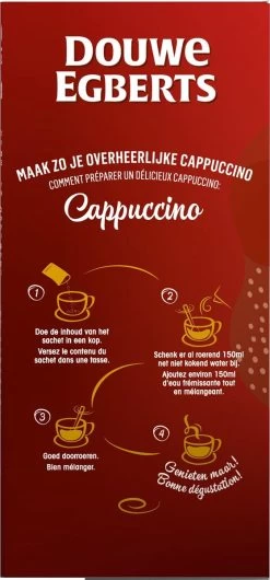Douwe Egberts Verwenkoffie Cappuccino Oploskoffie - 5 X 10 Zakjes -Koffieproducten 559x1200