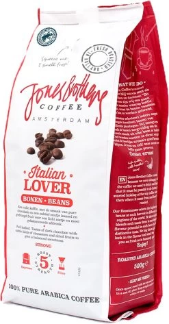 Jones Brothers Coffee Koffiebonen Italian Lover – 6 X 500 Gram -Koffieproducten 627x1200 2