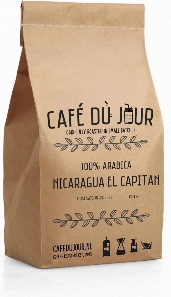 Café Du Jour 100% Arabica Nicaragua 1 Kilo Vers Gebrande Koffiebonen 4 Café Du Jour 100% Arabica Nicaragua 1 Kilo Vers Gebrande Koffiebonen - Afbeelding 2