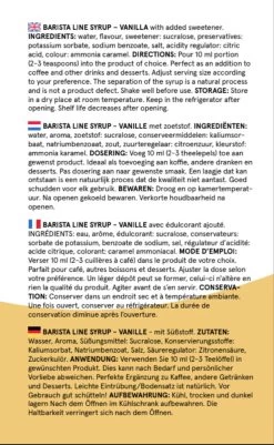 Fitcy | Koffiesiroop | Vanille | Barista Syrup | Zero | Vegan | Vetvrij | Suikervrij | Keto-vriendelijk | Koffie | Siroop | 1L -Koffieproducten 739x1200 2