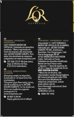 L'OR Espresso Ristretto Koffiecups - Intensiteit 11/12 - 4 X 40 Capsules 21 L'OR Espresso Ristretto Koffiecups - Intensiteit 11/12 - 4 X 40 Capsules -Koffieproducten 764x1200