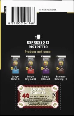 Douwe Egberts Espresso Ristretto Koffiecups (12) - 5 X 40 Koffiecups -Koffieproducten 770x1200