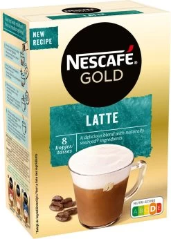 Nescafé Gold Latte Macchiato Oploskoffie - 6 Doosjes à 8 Zakjes -Koffieproducten 856x1200 2