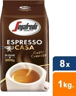 Segafredo Espresso Casa Koffiebonen - 8 X 1 Kg -Koffieproducten 947x1200 1