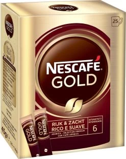 Nescafé Gold Oploskoffie - 6 Doosjes à 25 Zakjes -Koffieproducten 949x1200