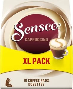 Senseo Cappuccino Koffiepads - 2/9 Intensiteit - 4 X 16 Pads - Voordeelverpakking -Koffieproducten 982x1200 1