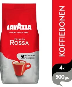 Lavazza Qualita Rossa Koffiebonen - 500 Gram X4 -Koffieproducten 993x1200